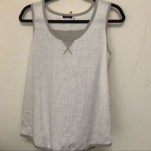 Linen and cotton cream, tan Magasconi sweater tank